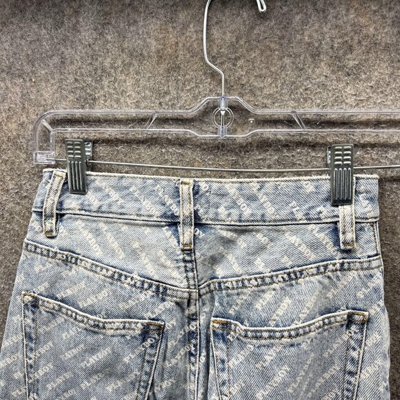 Playboy PacSun Jeans Womens 22 Light Wash All Over Logo High Rise Denim - Picture 4 of 10